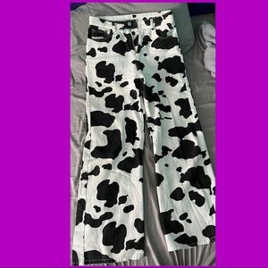 High Waist Cowprint Jean